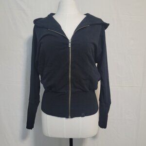 Community Black Zip Front Hooded Jacket Size M